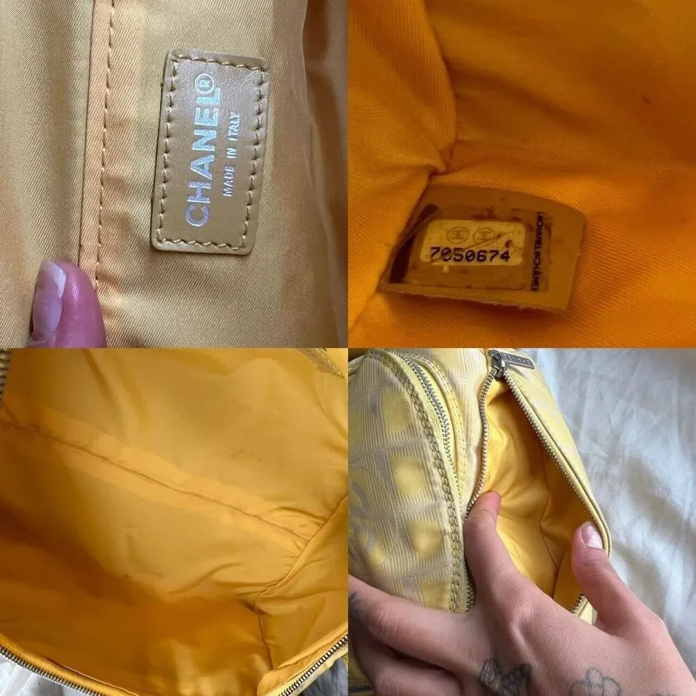 Y2k Chanel 2004/05 by Karl Lagerfeld yellow sport travel line makeup bag purse